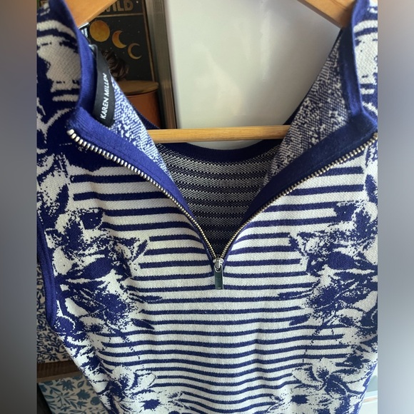 Karen Millen blue and white floral print dress size medium - Picture 11 of 12